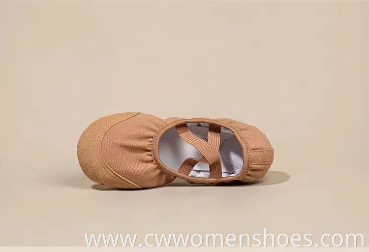Brown Sheep Tips Ballet Shoes Soft Split Sole Dancing Canvas Ballerina Slippers